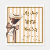 Funny Chic Let's Chug Espresso Martinis Geburtstag Serviette (Vorderseite)