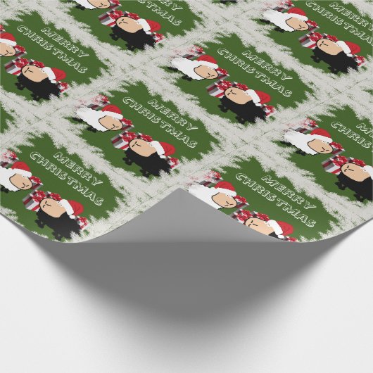 Funny chic Weihnachten Weihnachtsschaf Weihnachtss Geschenkpapier (Ecke)