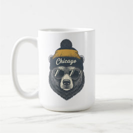 Funny Chicago Bear Beanie Coffee Mug for Fans Kaffeetasse