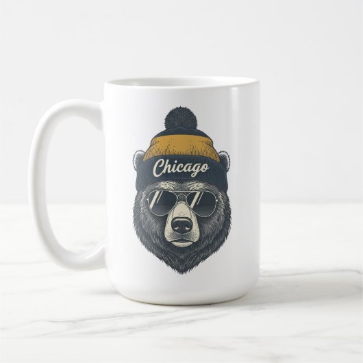 Funny Chicago Bear Beanie Coffee Mug for Fans Kaffeetasse (Links)