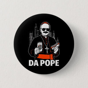 Funny Chicago Pope Leo Xiv Graphic Button