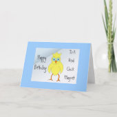 Funny Chick Birthday Message Karte (Vorderseite)