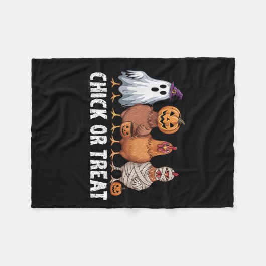 Funny Chick or Leckerei Chickens Ghost Witchy Hall Fleecedecke (Vorderseite (Horizontal))