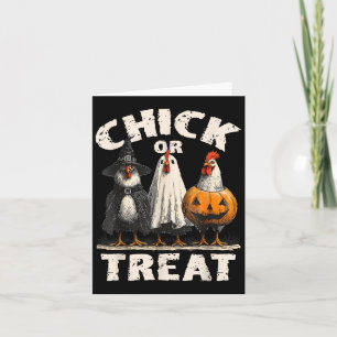 Funny Chick or Leckerei Chickens Ghost Witchy Hall Karte