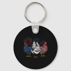 Funny Chicken 4. Juli Patriotic American Chick Schlüsselanhänger