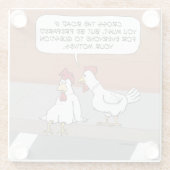 Funny Chicken Advice über den Road Square Glasuntersetzer (Rückseite)