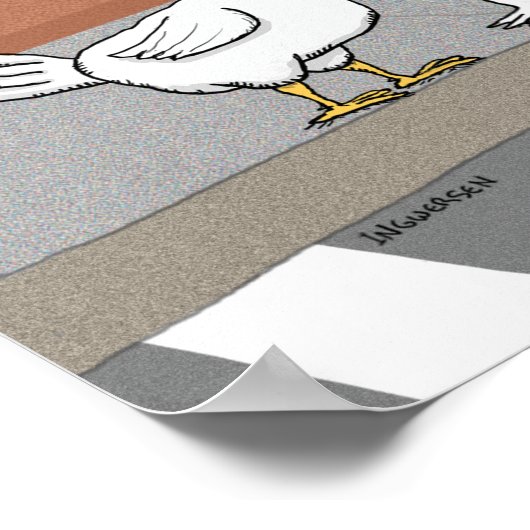 Funny Chicken Advice über die Straßenüberquerung Poster (Ecke)