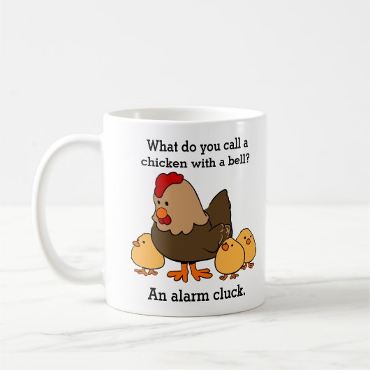 Funny Chicken Alarm Kluck Joke Kaffeetasse (Links)