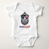 Funny Chicken Ameri-CLUCK Patriotic Baby Strampler (Vorderseite)