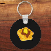 Funny Chicken & Waffles Matching Halloween Cos Schlüsselanhänger (Vorderseite)