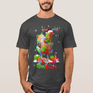 Funny Chicken Animal Frohe Weihnachtsfamilie Party T-Shirt