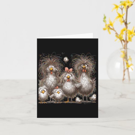 Funny Chicken Art Eagerlys Karte (Gelbe Blume)