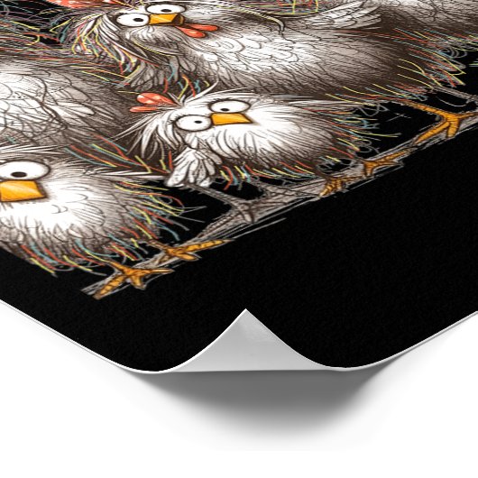 Funny Chicken Art Eagerlys Poster (Ecke)