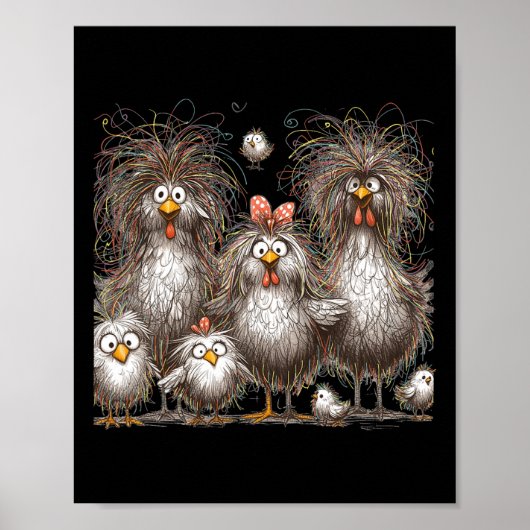 Funny Chicken Art Eagerlys Poster (Vorne)