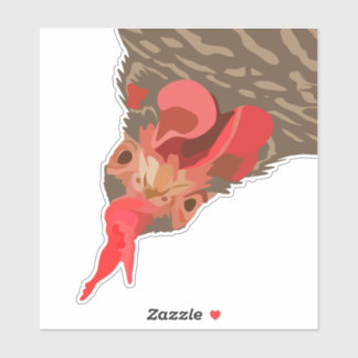 Funny Chicken Auf den Kopf Aufkleber