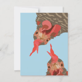 Funny Chicken Auf den Kopf Postkarte