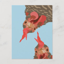 Funny Chicken Auf den Kopf Postkarte