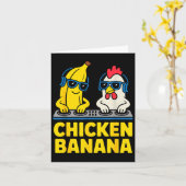 Funny Chicken Banana  Karte (Gelbe Blume)