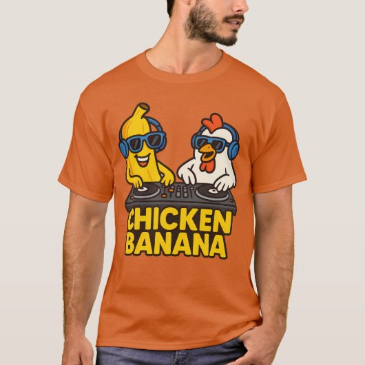 Funny Chicken Banana T-Shirt (Vorderseite)