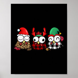 Funny Chicken Bauer für die Familie Weihnachten Poster