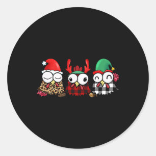 Funny Chicken Bauer für die Familie Weihnachten Runder Aufkleber