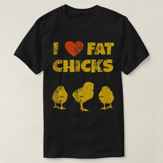 Funny Chicken Bauer - I Liebe Fett Chicks T-Shirt (Design vorne)