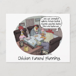 Funny Chicken Beerdigung Planung mit niedlichen Hü Postkarte