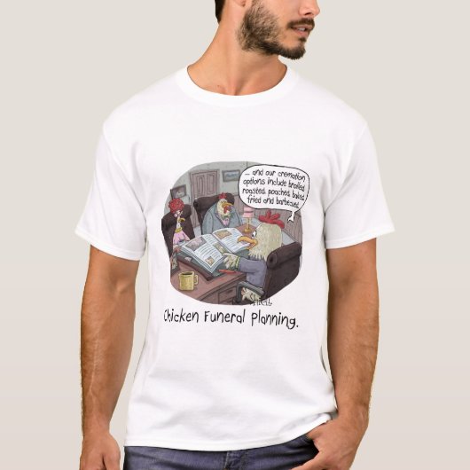 Funny Chicken Beerdigung Planung mit niedlichen Hü T-Shirt (Vorderseite)