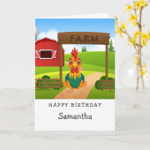 Funny Chicken Birthday Card Karte (Gelbe Blume)