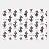 Funny Chicken Birthday Geschenkpapier Set (Vorderseite 3)