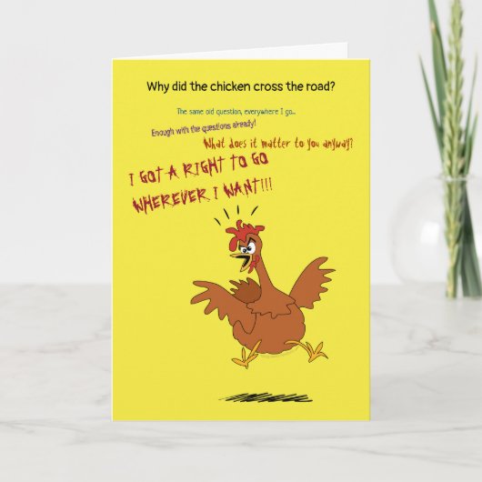 Funny Chicken Birthday Wünsche für Bauer Angry Karte (Vorderseite)