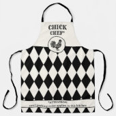 Funny Chicken Black und off-White Schürze (Vorderseite)