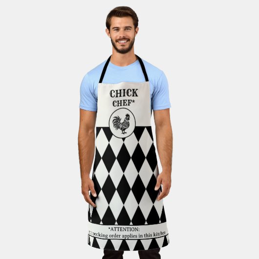 Funny Chicken Black und off-White Schürze (Getragen)