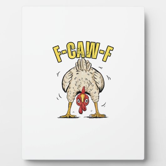 Funny Chicken Butt F-Caw-F Rooster Country Hen Chi Fotoplatte (Vorderseite)