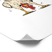 Funny Chicken Butt F-Caw-F Rooster Country Hen Chi Poster (Ecke)