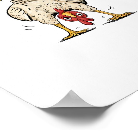 Funny Chicken Butt F-Caw-F Rooster Country Hen Chi Poster (Ecke)