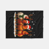 Funny Chicken Christmas Lights Farm Animal Cute Xm Fleecedecke (Vorderseite (Horizontal))