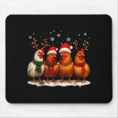 Funny Chicken Christmas Lights Farm Animal Cute Xm Mousepad (Vorne)
