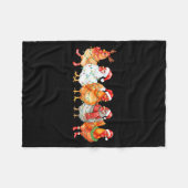 Funny Chicken Christmas Lights Farm Animal Xmas Ho Fleecedecke (Vorderseite (Horizontal))