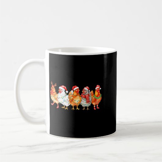 Funny Chicken Christmas Lights Farm Animal Xmas Ho Kaffeetasse (Links)