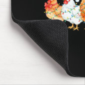 Funny Chicken Christmas Lights Farm Animal Xmas Ho Mousepad (Ecke)