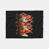 Funny Chicken Christmas Lights Farm Süße Tier Xm Fleecedecke (Vorderseite (Horizontal))