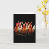 Funny Chicken Christmas Lights Farm Süße Tier Xm Karte (Gelbe Blume)