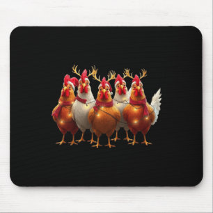 Funny Chicken Christmas Lights Farm Süße Tier Xm Mousepad
