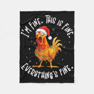 Funny Chicken Christmas Lights I'm Fine This Is Fi Fleecedecke