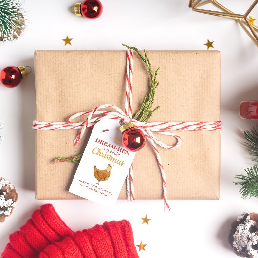 Funny Chicken Christmas Puff Geschenkanhänger