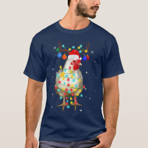 Funny Chicken Christmas T-Shirt Rentier Weihnachts