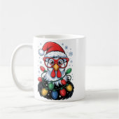 Funny Chicken Christmas Tree Lights Santa Hat Xmas Kaffeetasse (Links)