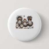 Funny Chicken Classic Retro Style Button (Vorderseite)