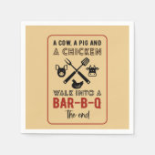 Funny Chicken Cow Pig Barbecue Party Serviette (Vorderseite)